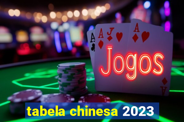 tabela chinesa 2023