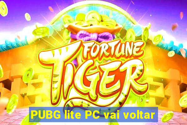 PUBG lite PC vai voltar