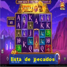 lista de pecados para confessar